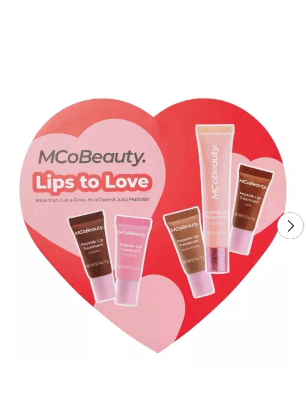 MCoBeauty Peptide Lip Treatment Heart Shape Box - 5pc